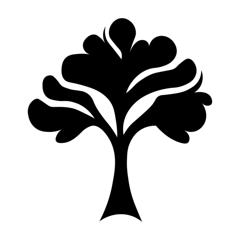 Tree black logo isolated on pure white background vector