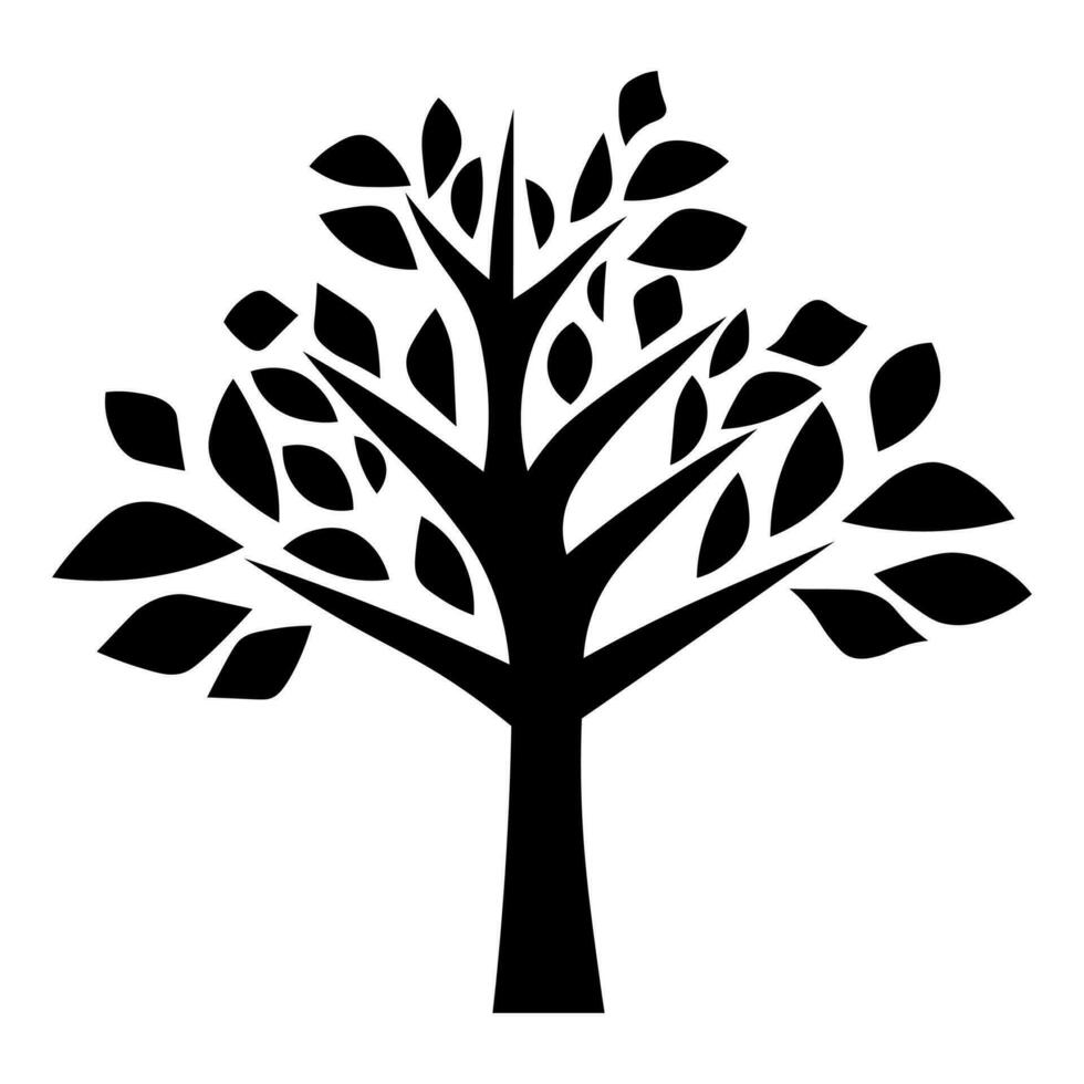 Tree black logo isolated on pure white background vector
