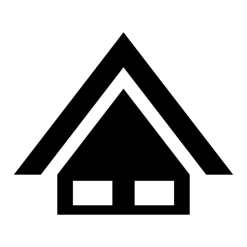 Tent black icon isolated on pure white background vector