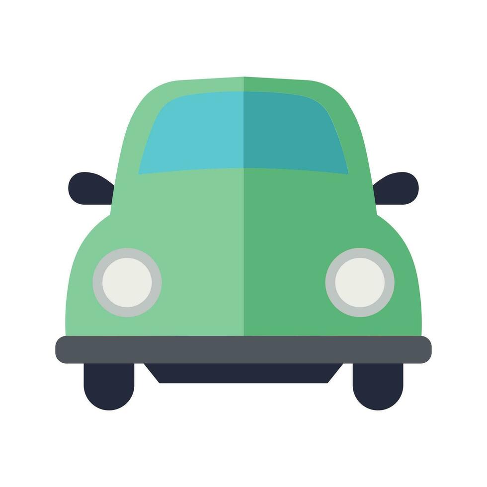 verde vector coche frente ver icono aislado en blanco antecedentes