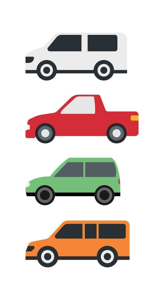 Car vector icon set isolated on white background