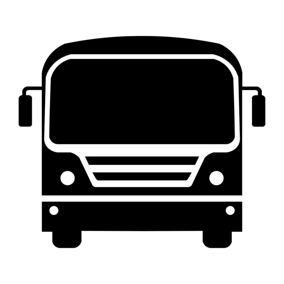 Bus black icon isolated on white background vector