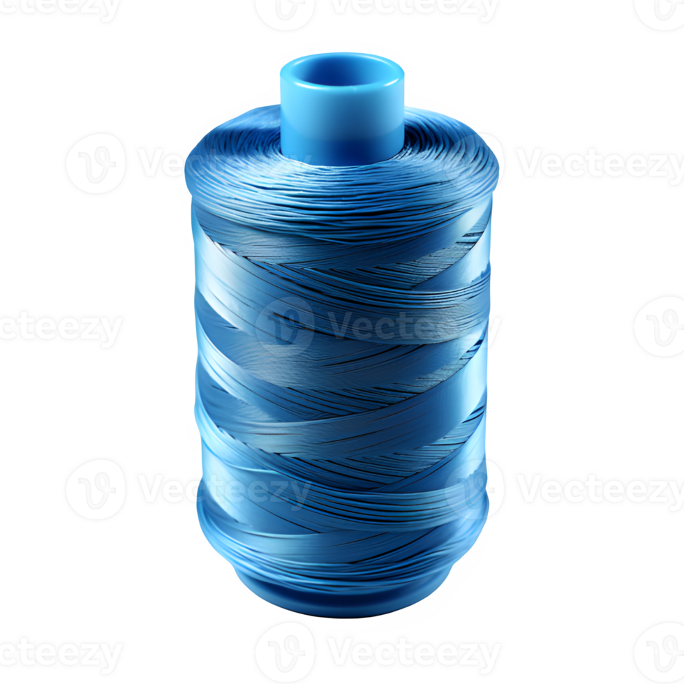 AI generated roll of blue sewing thread isolated on transparent background png