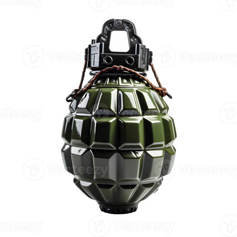 AI generated military grenade isolated on transparent background png