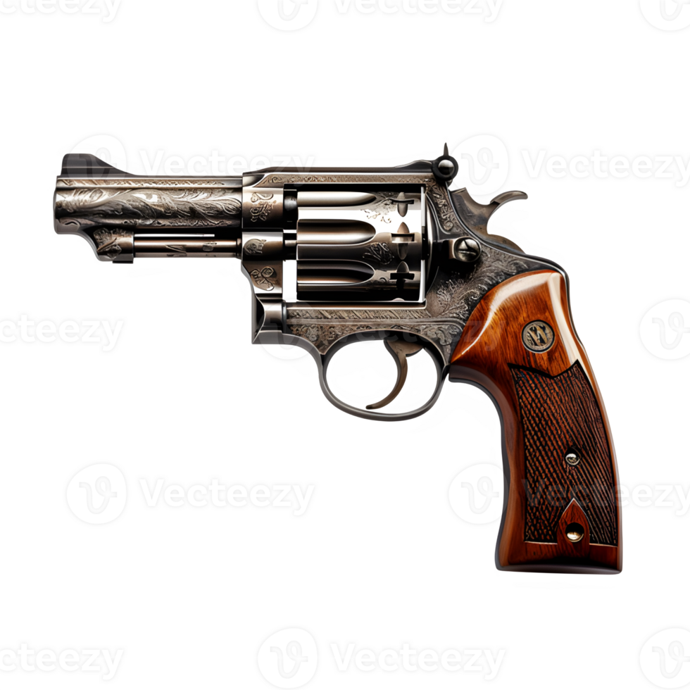 AI generated revolver gun isolated on transparent background ,cowboy weapon png