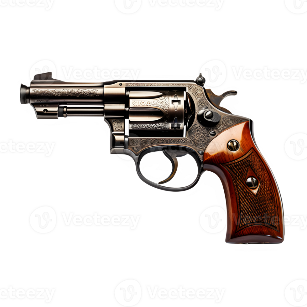 AI generated revolver gun isolated on transparent background ,cowboy weapon png