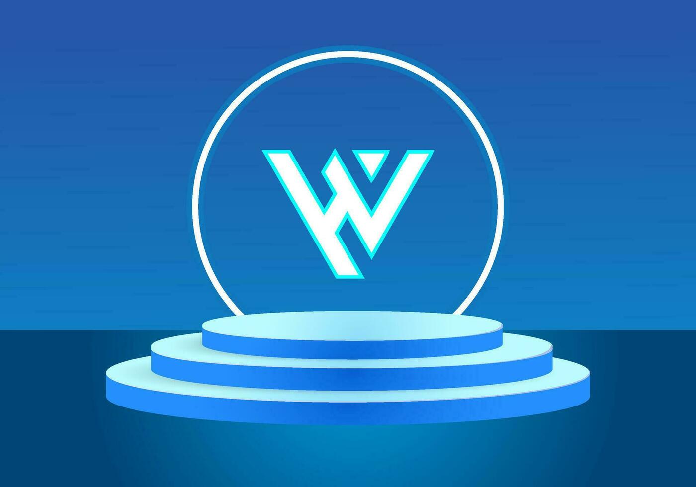 Letter HV blue logo sign. Vector logo design for business.