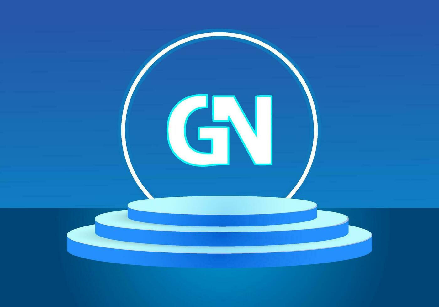 Letter GN blue logo sign. Vector logo design for business.