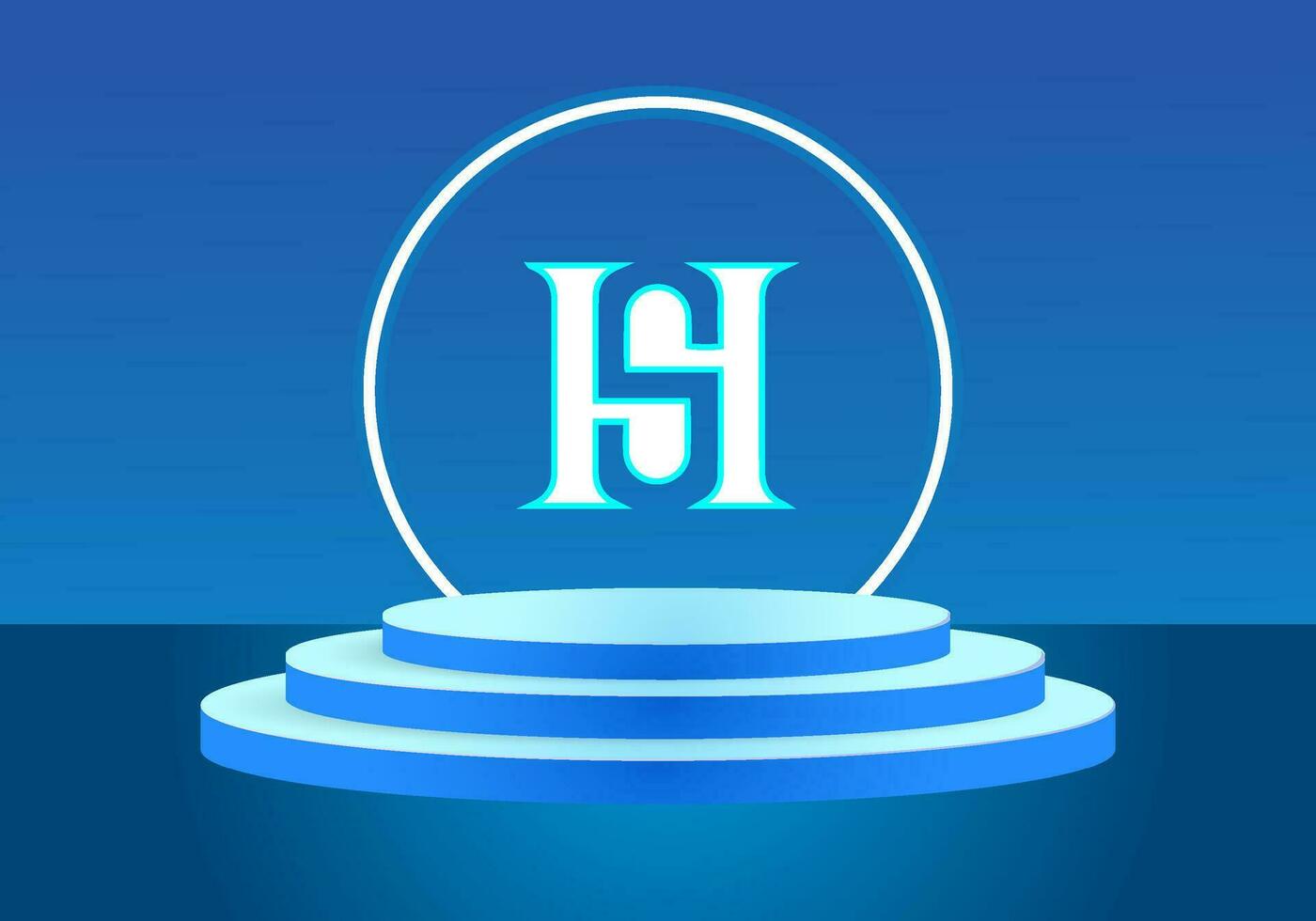 Letter HS blue logo sign. Vector logo design for business.