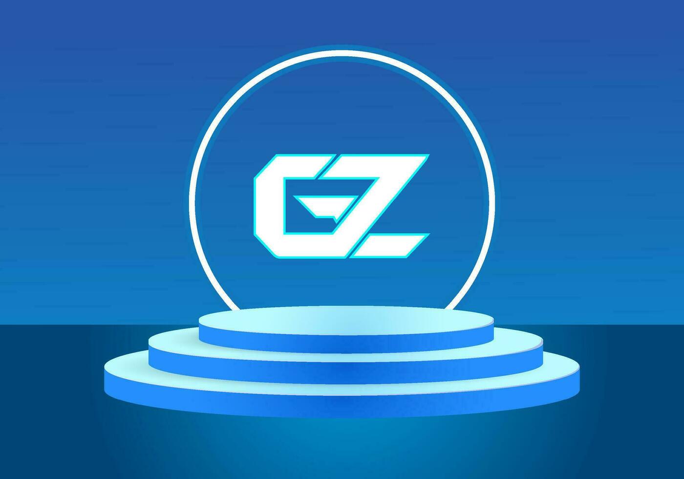 Letter GZ blue logo sign. Vector logo design for business.