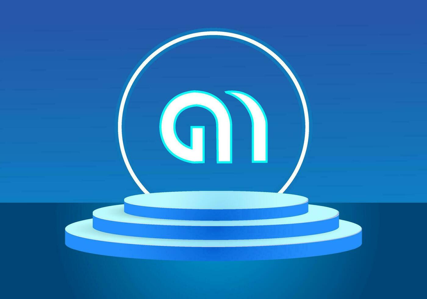 Letter GM blue logo sign. Vector logo design for business.