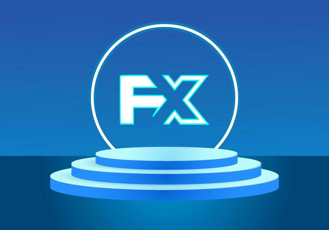 Letter FX blue logo sign. Vector logo design for business.