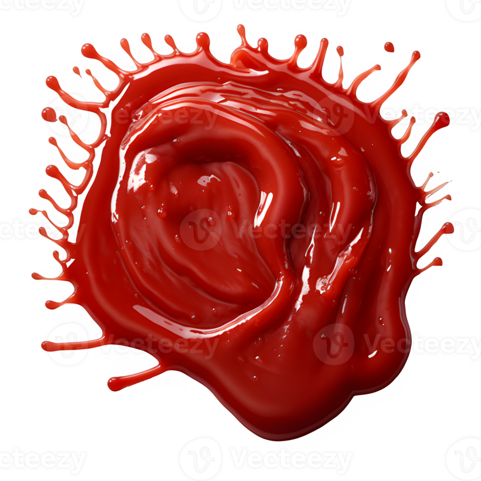 ai généré éclaboussure de tomate sauce isolé sur transparent Contexte