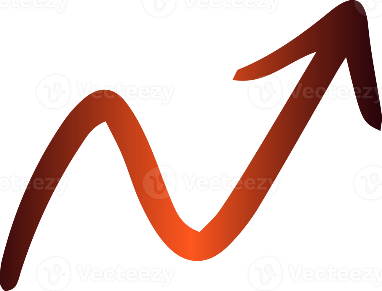 Gradient pointer arrow drawing shows direction. png