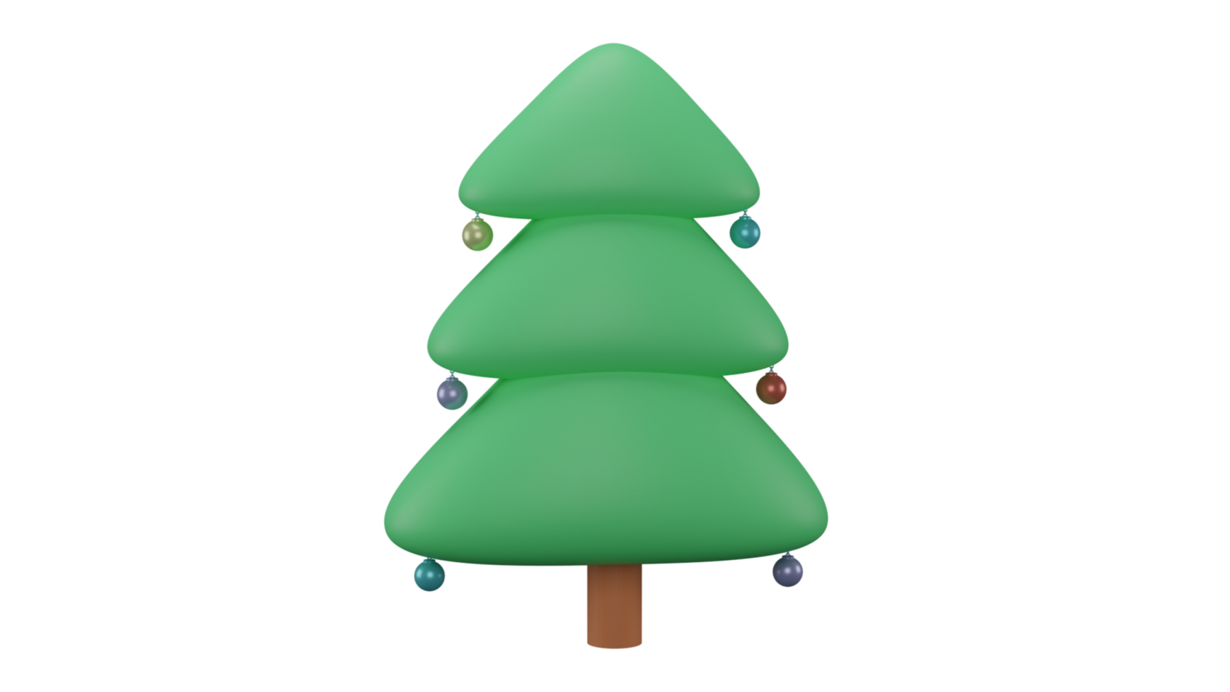 Christmas Cartoon 3D Tree On Alpha Channel png
