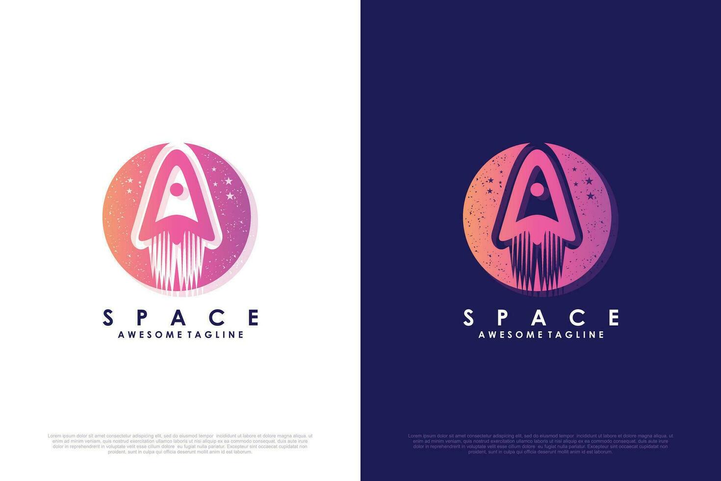 Space logo design creative concept Premium Vector