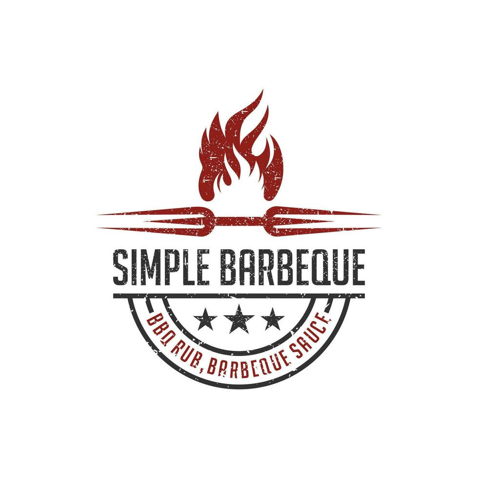 sencillo parrilla logo diseño con fuego creativo concepto prima vector