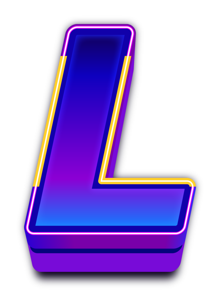 Neon Light  Alphabet Letter L png