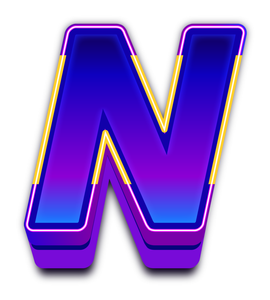 Neon- Licht Alphabet Brief n png