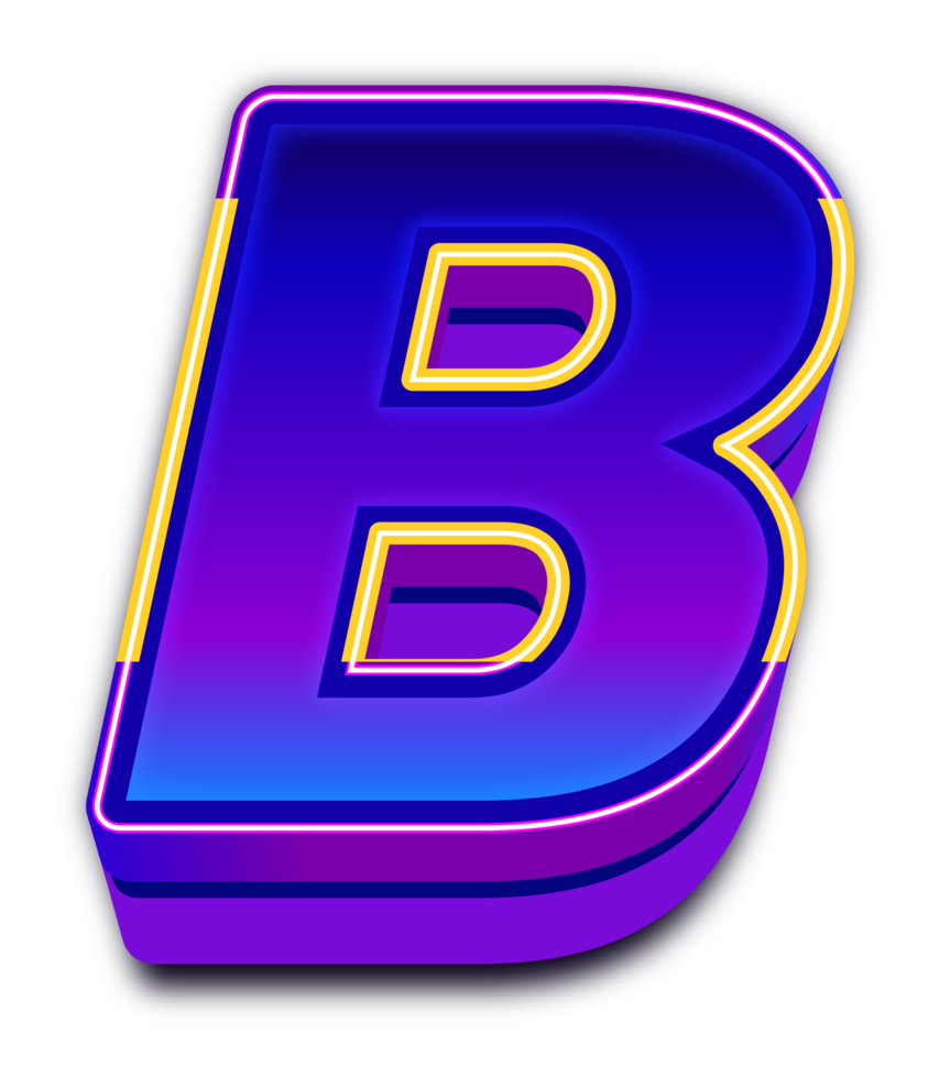 Neon Light  Alphabet Letter B png