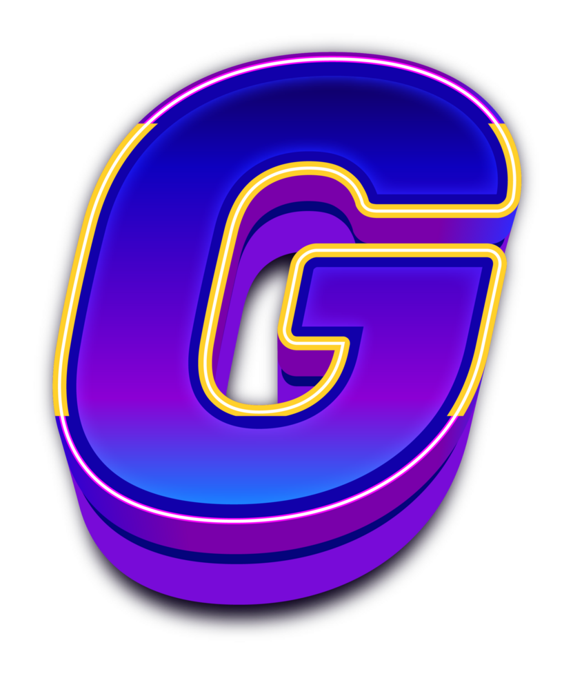 Neon Light  Alphabet Letter G png