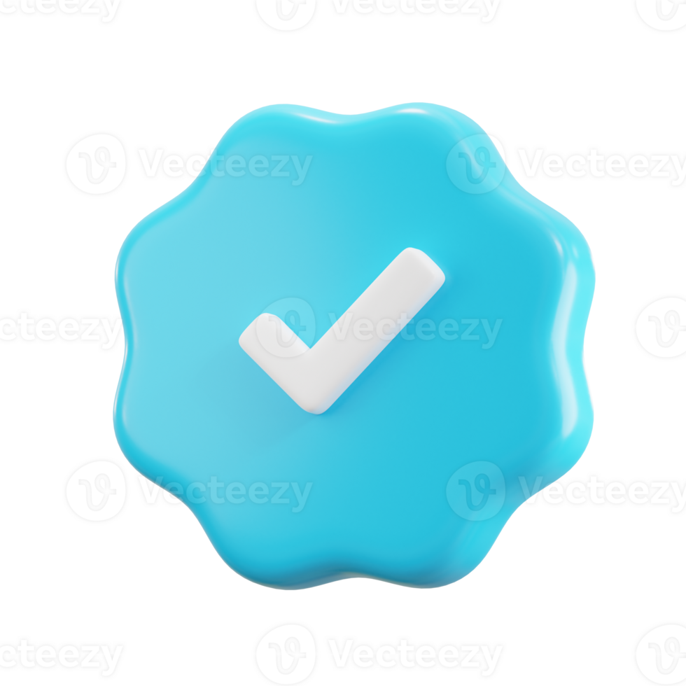 Blue Check Mark 3D Illustrations png