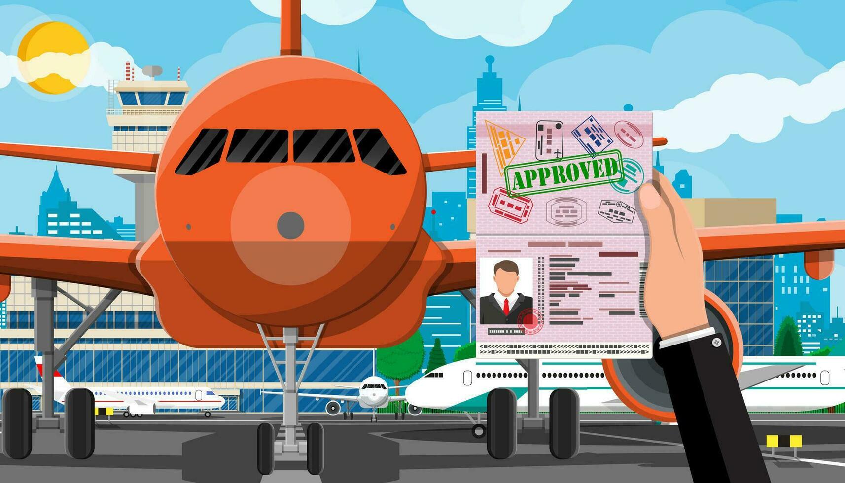 Plane before takeoff vector