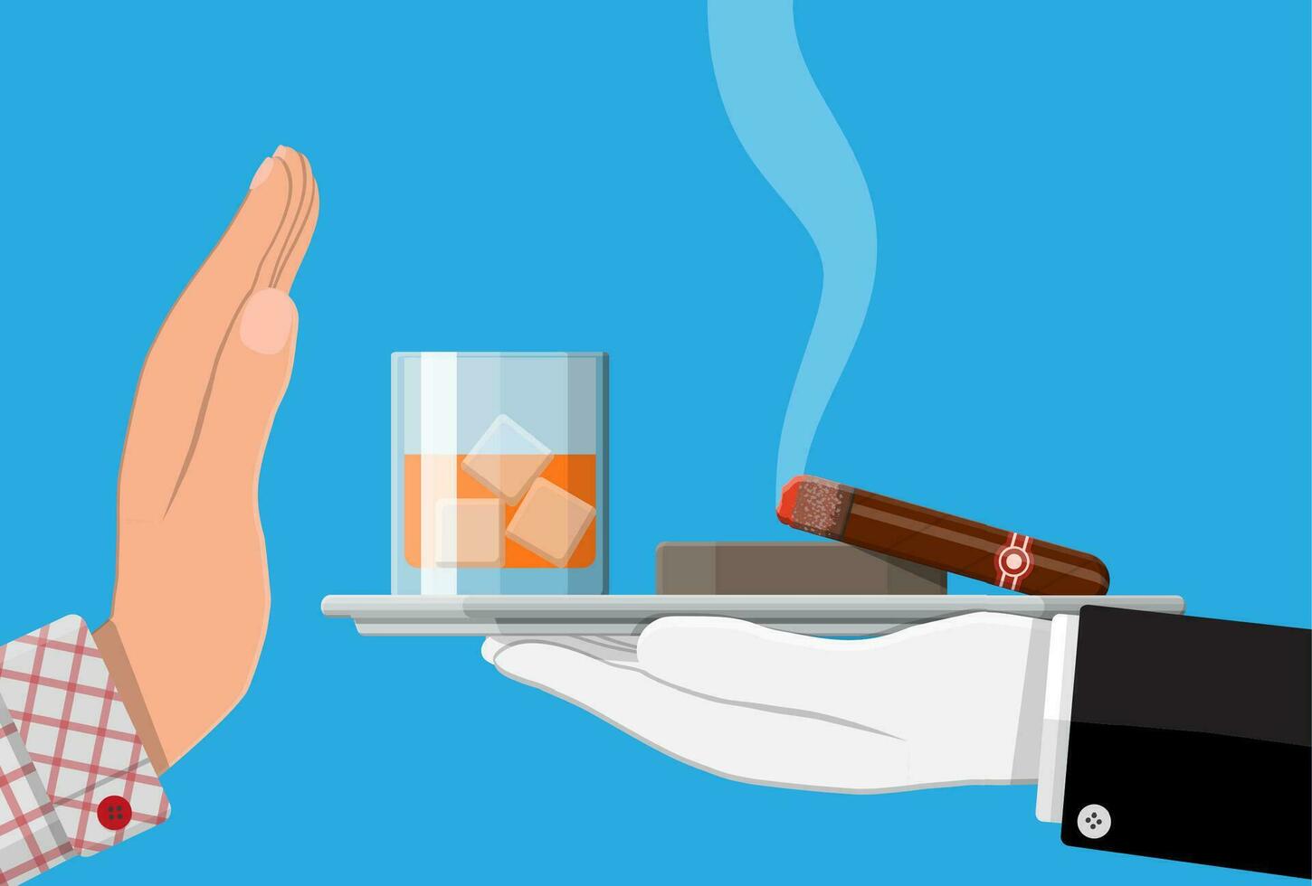 Alcohol and tobaccco abuse concept vector