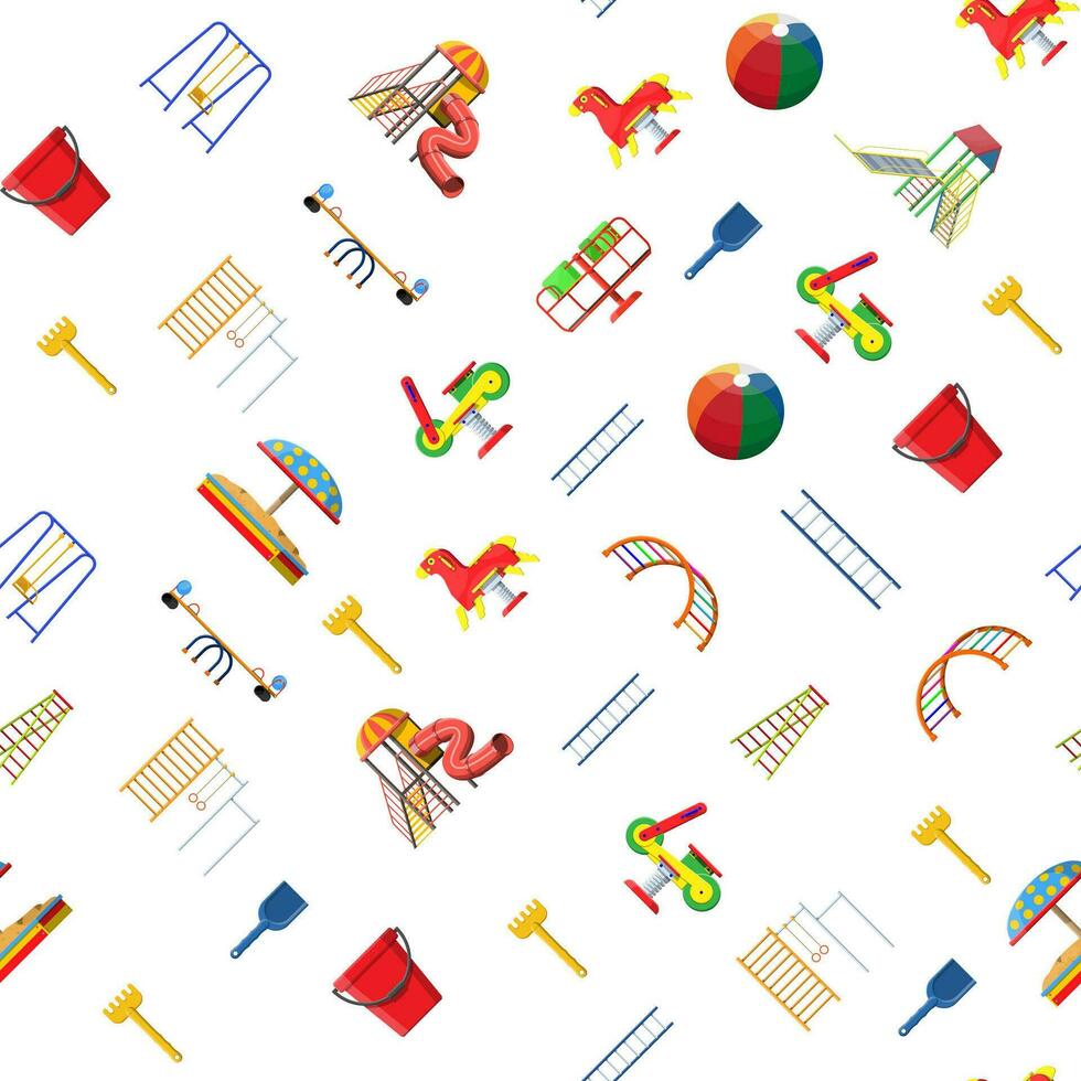 Kids playground kindergarten seamless pattern. vector