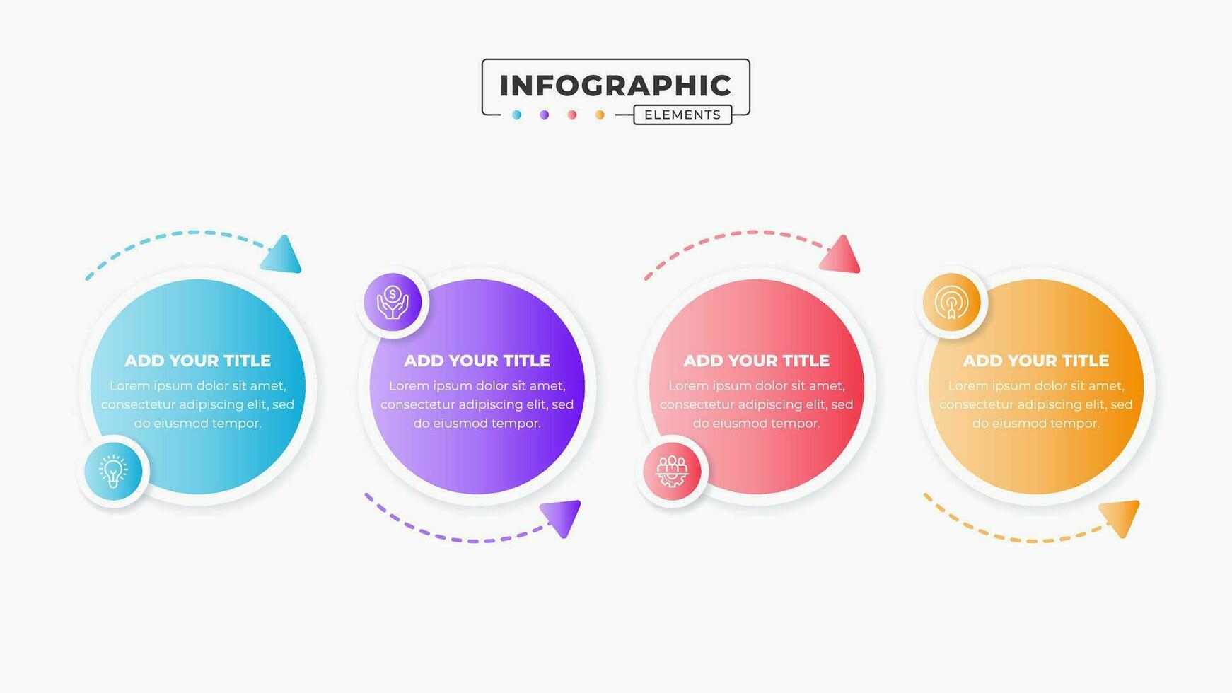 proceso infografía negocio elementos con 4 4 pasos o opciones vector
