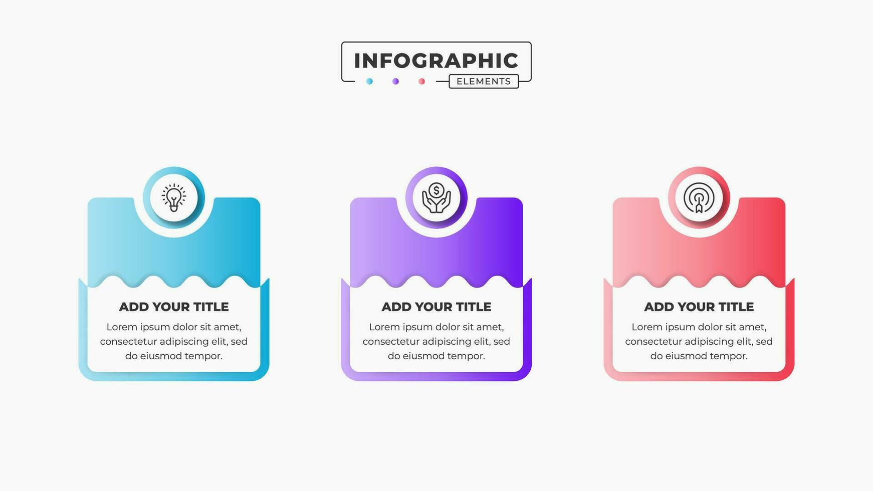 negocio infografía elementos con 3 pasos o opciones vector