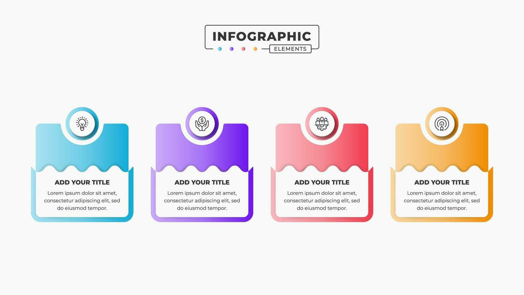 Business infographic elements with 4 steps or options vector