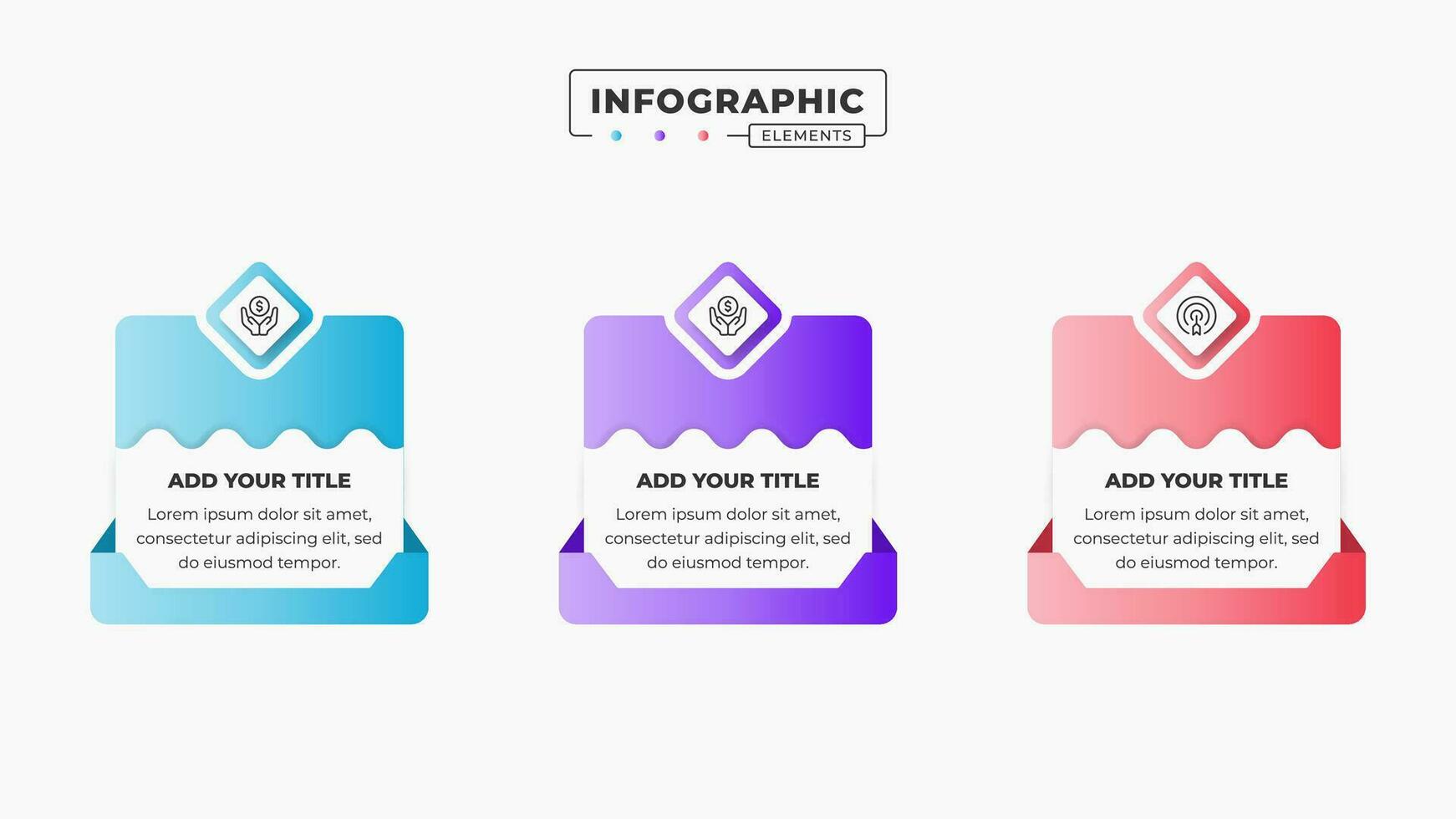 Business infographic elements with 3 steps or options vector