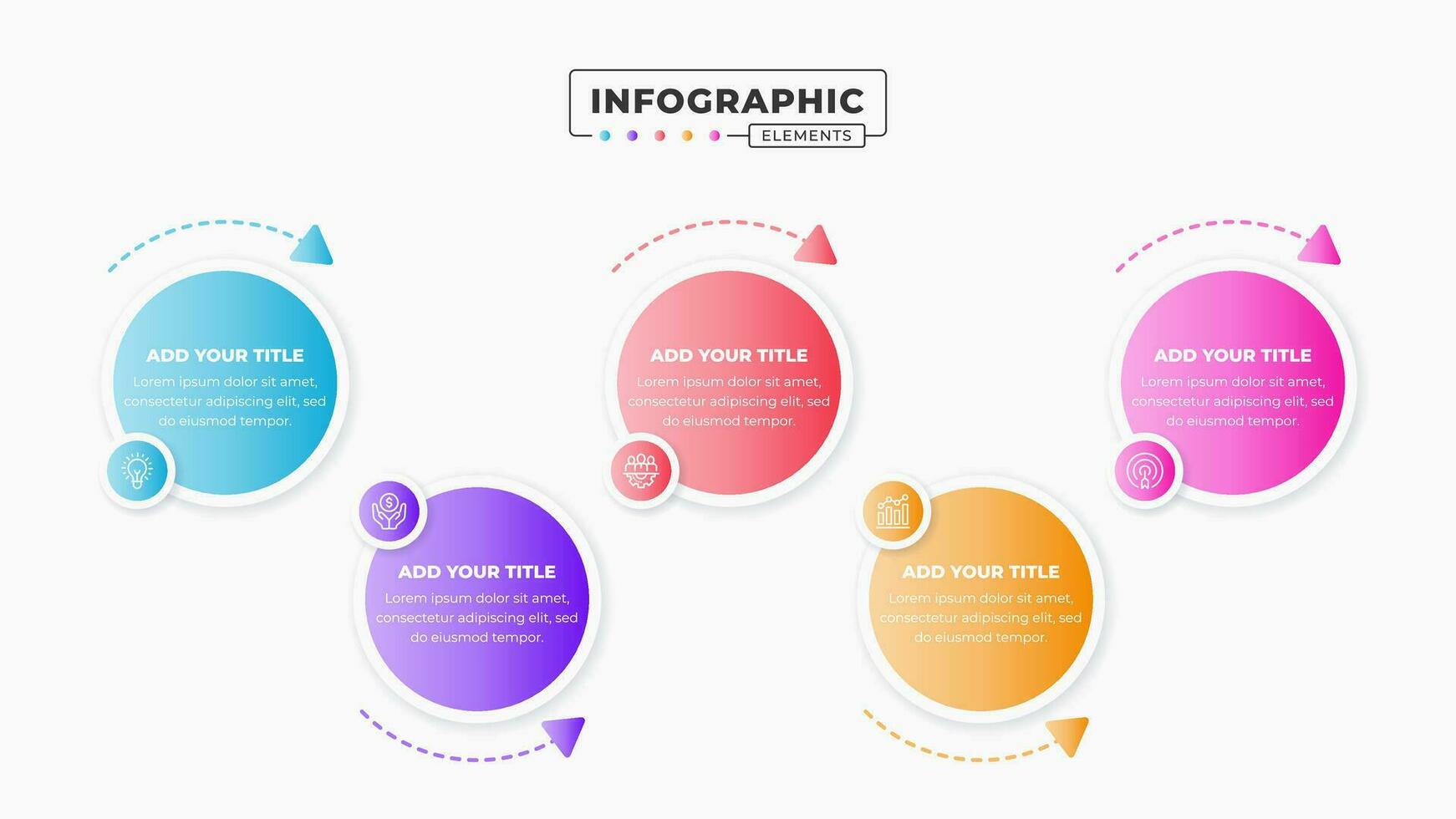 proceso infografía presentación modelo con 5 5 pasos o opciones vector