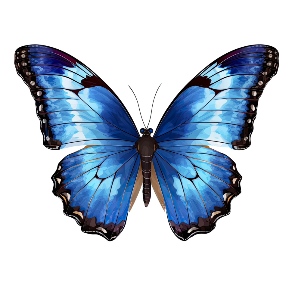 AI generated Beautiful blue butterfly isolated on a transparent background. png