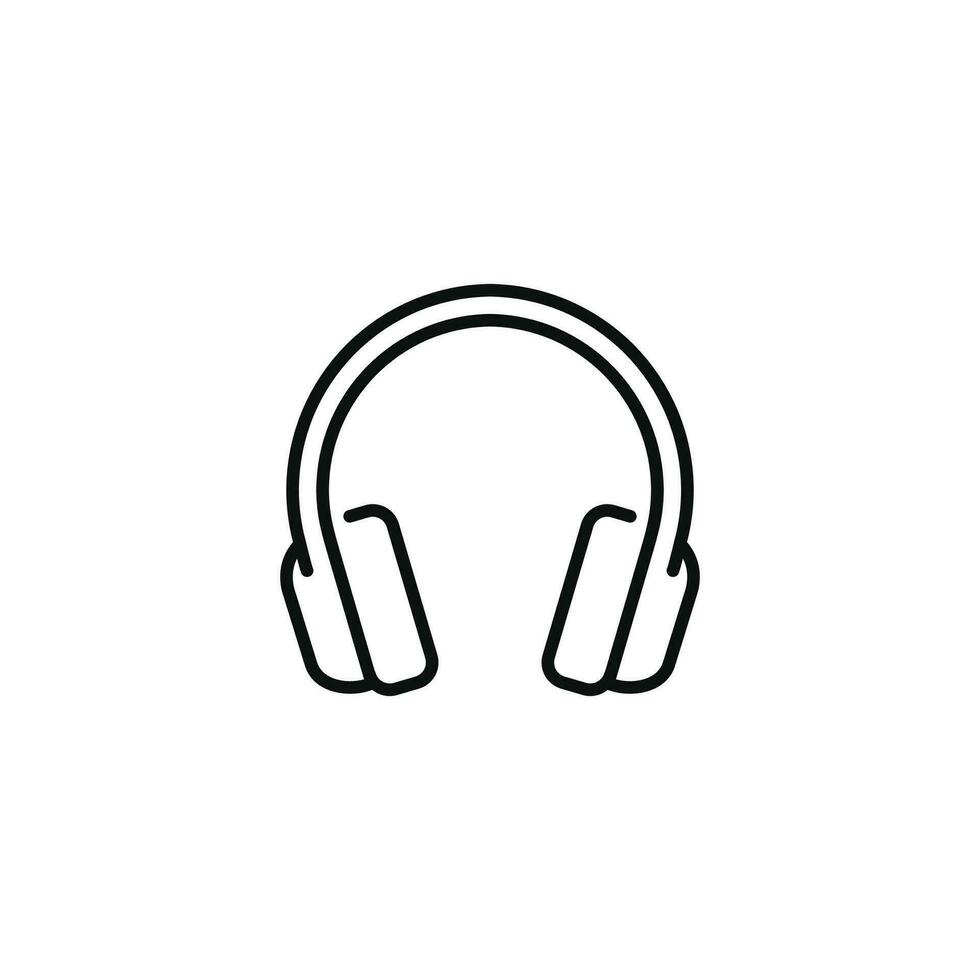 Headphones line icon isolated on white background vector