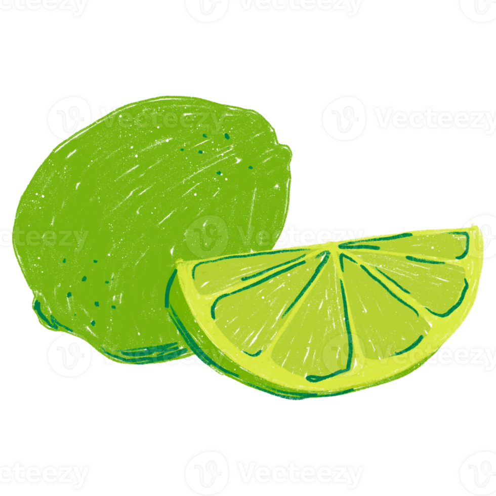 AI generated A Lime and its Sliced Counterpart png