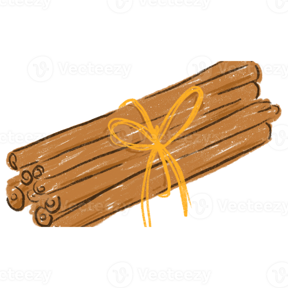 AI generated Cinnamon Sticks Cradled in Yellow Ribbon png