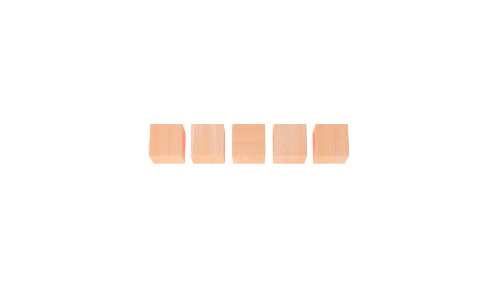 Wooden Blocks cubes arranged together 3d rendering Realistic Illustration. Front Perspective View. Business, Creative or Idea Template. Isolated png