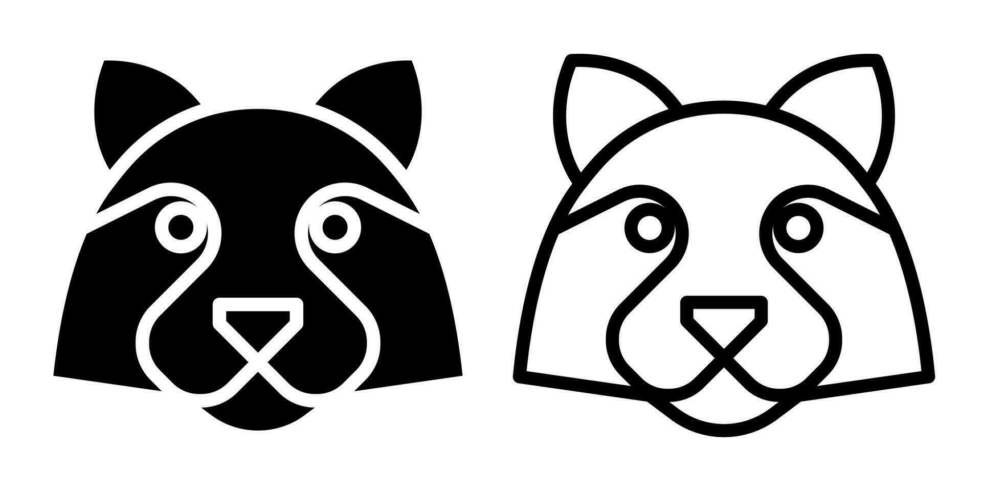 raccoon icon, sign, or symbol in glyph and line style isolated on transparent background. Vector illustration