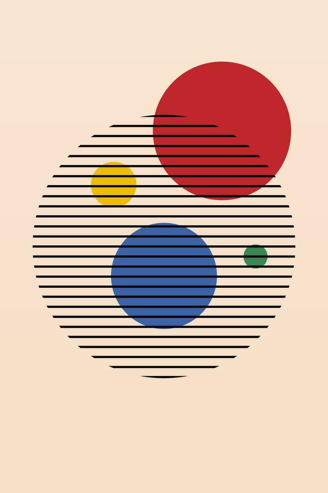 Abstract Bauhaus Poster. Flat Coloful Bauhaus Art Poster vector