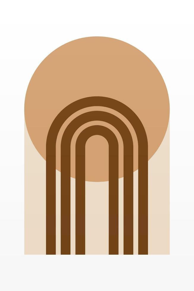 Mid Century Modern Rainbow Background Illustration vector
