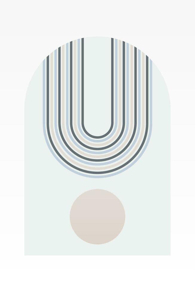 Mid Century Modern Rainbow Background Illustration vector