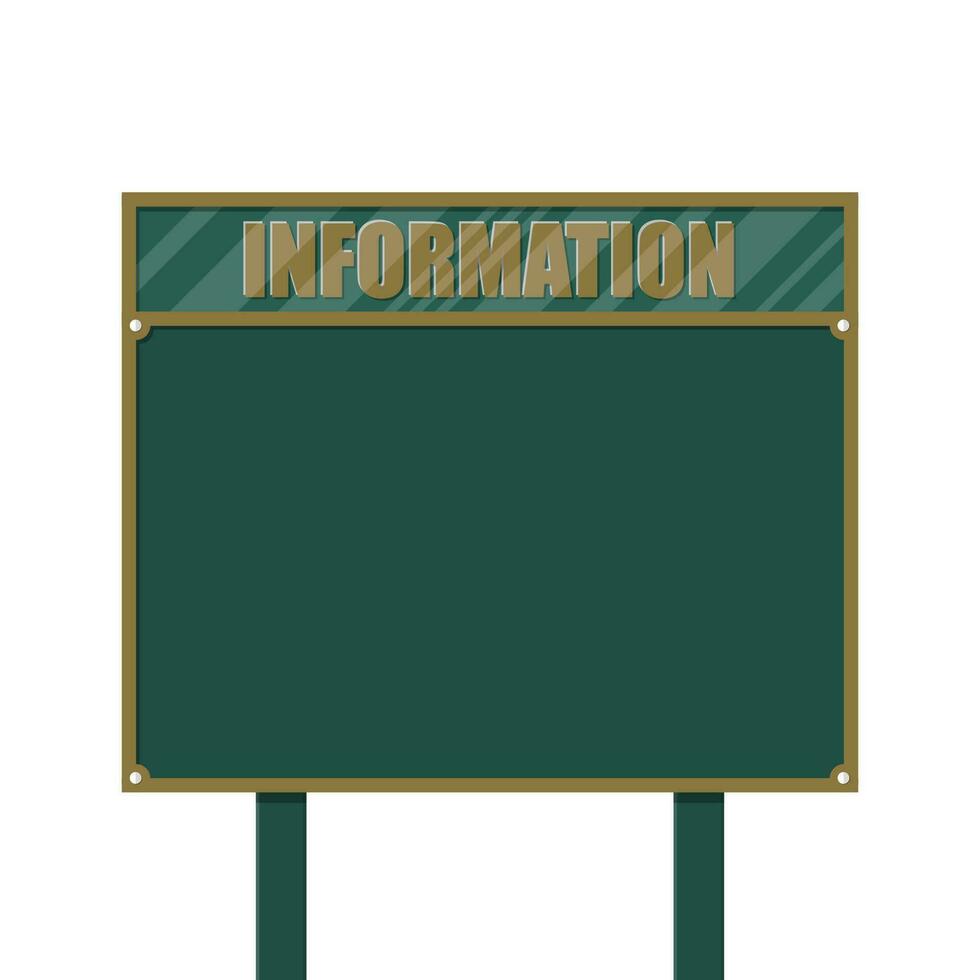 Empty big board or billboard. Blank mockup. Marketing and advertisement. Vector illustration in flat style