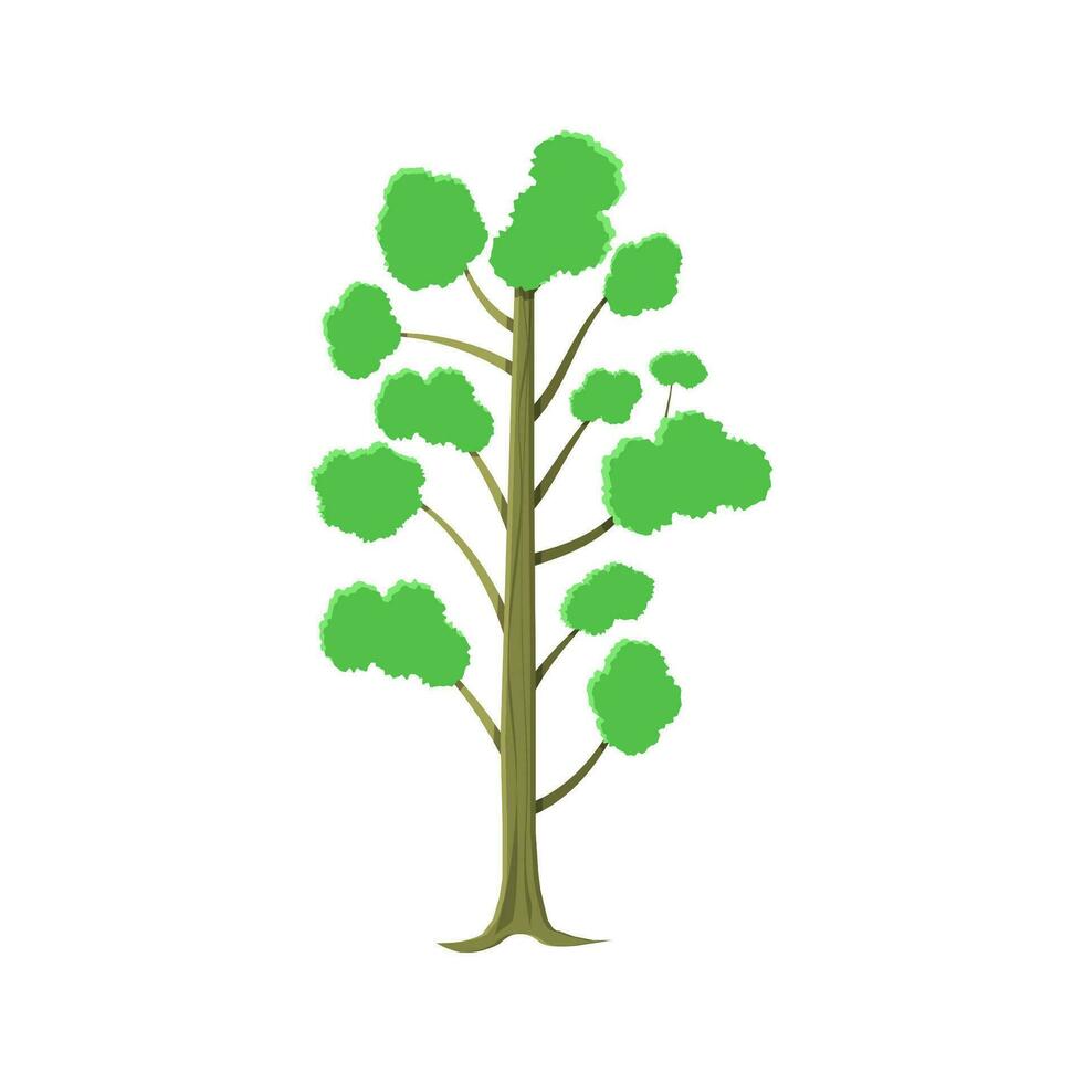 resumen árbol aislado en blanco. vector ilustración en plano estilo