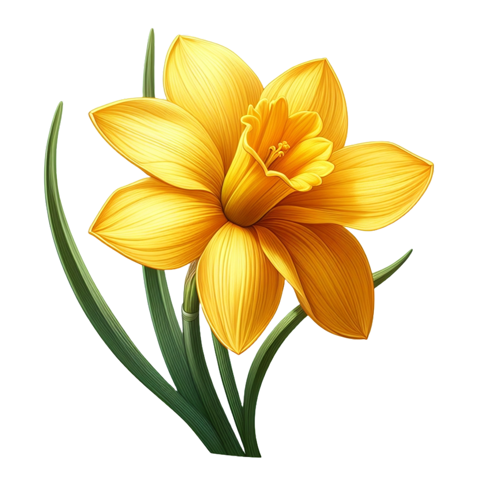 ai généré Jaune narcisse fleur isolé png