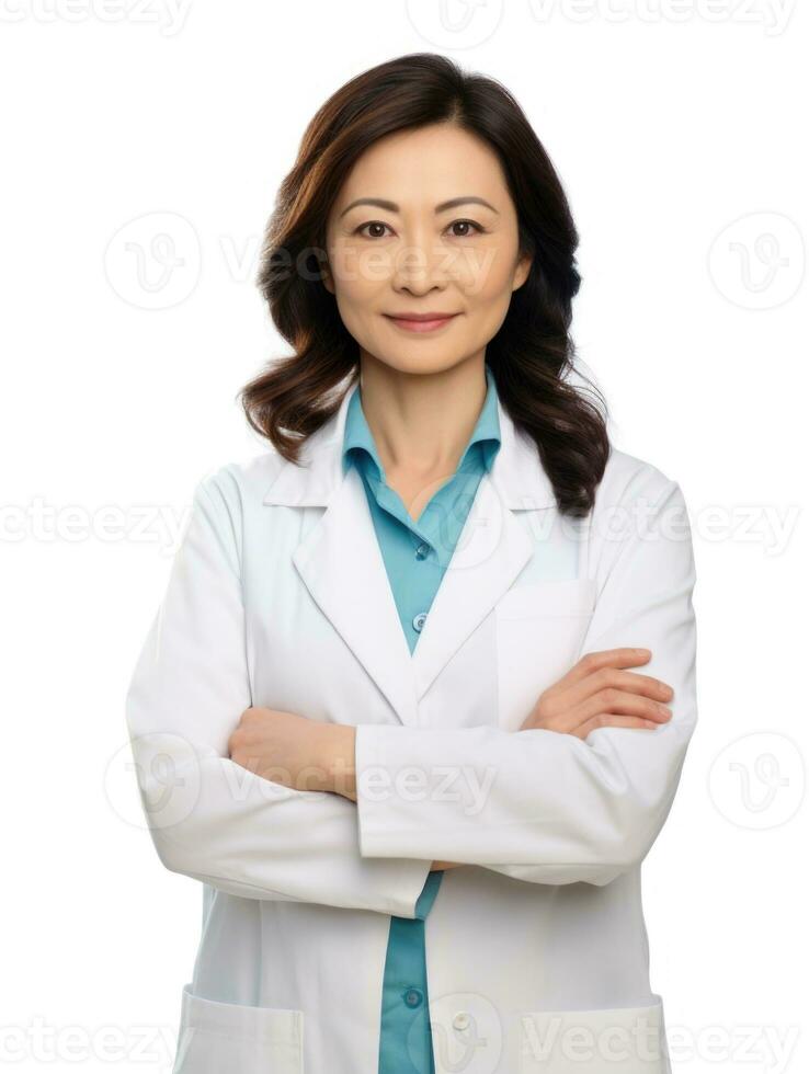 AI generated Professional pharmacist in white background photo