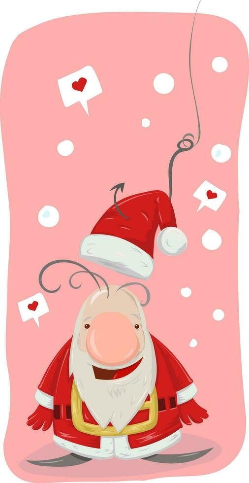 Cartoon vector illustration of fun Santa Claus . vector