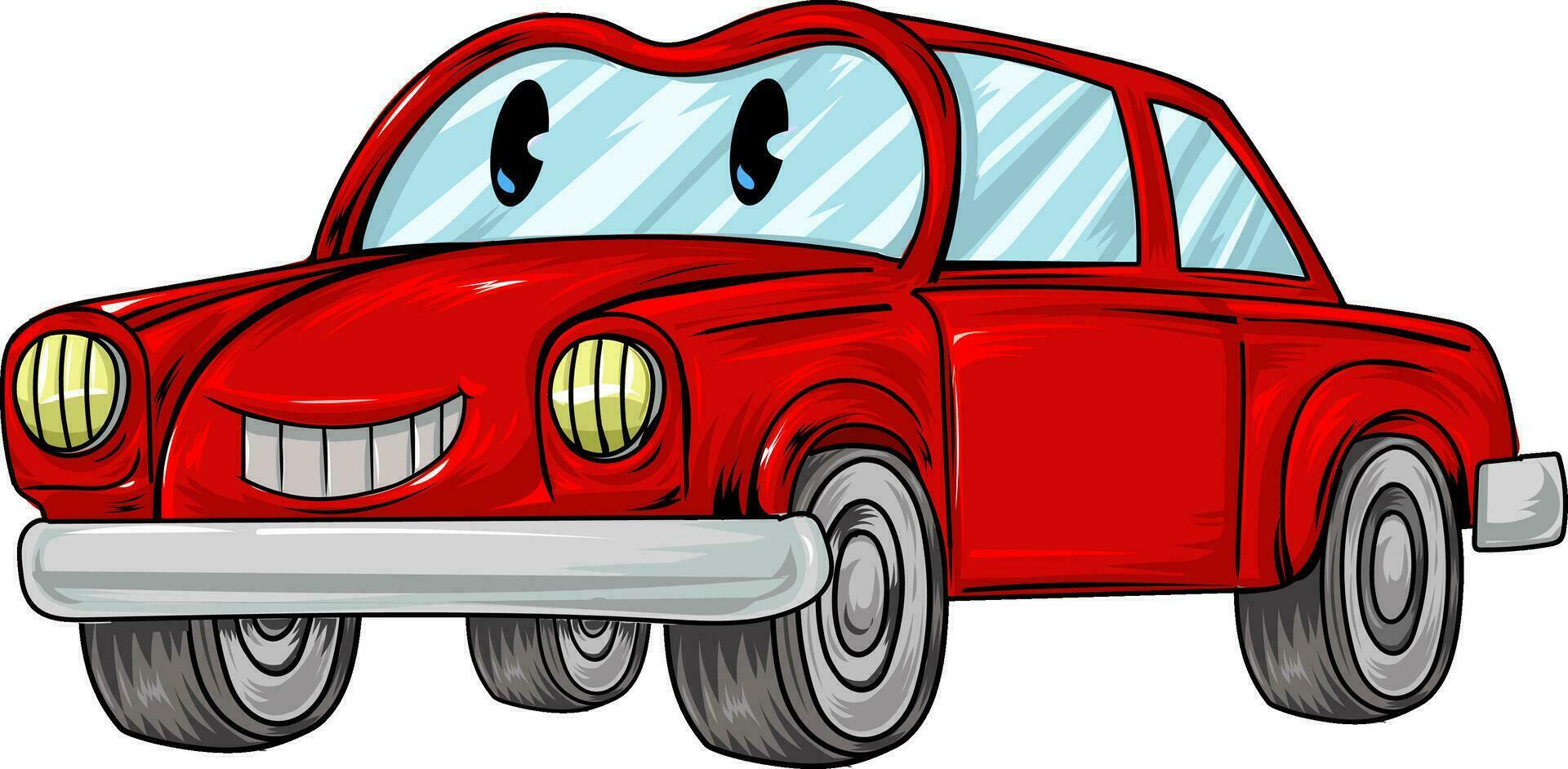 gracioso coche dibujos animados bolso aislado en blanco antecedentes. vector ilustración
