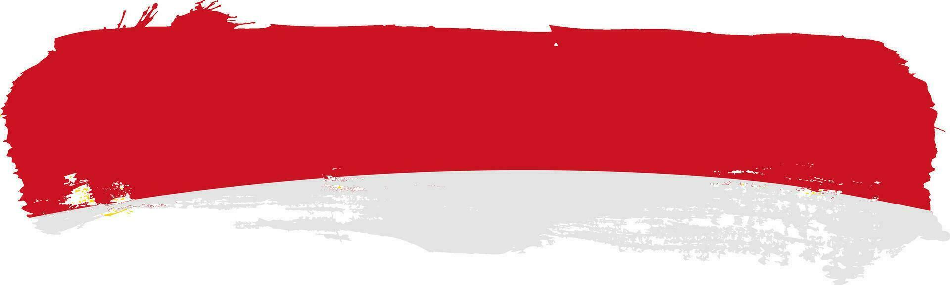 Indonesia, Poland and Monaco brush flag . vector illustration